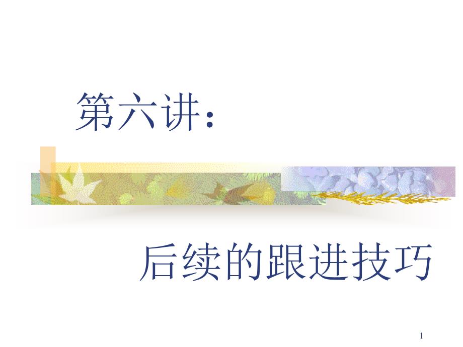 【学习课件】第06讲：后续的跟进技巧_第1页