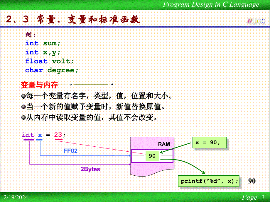 武汉大学c语言程序设计第3讲(2012级)_第2页