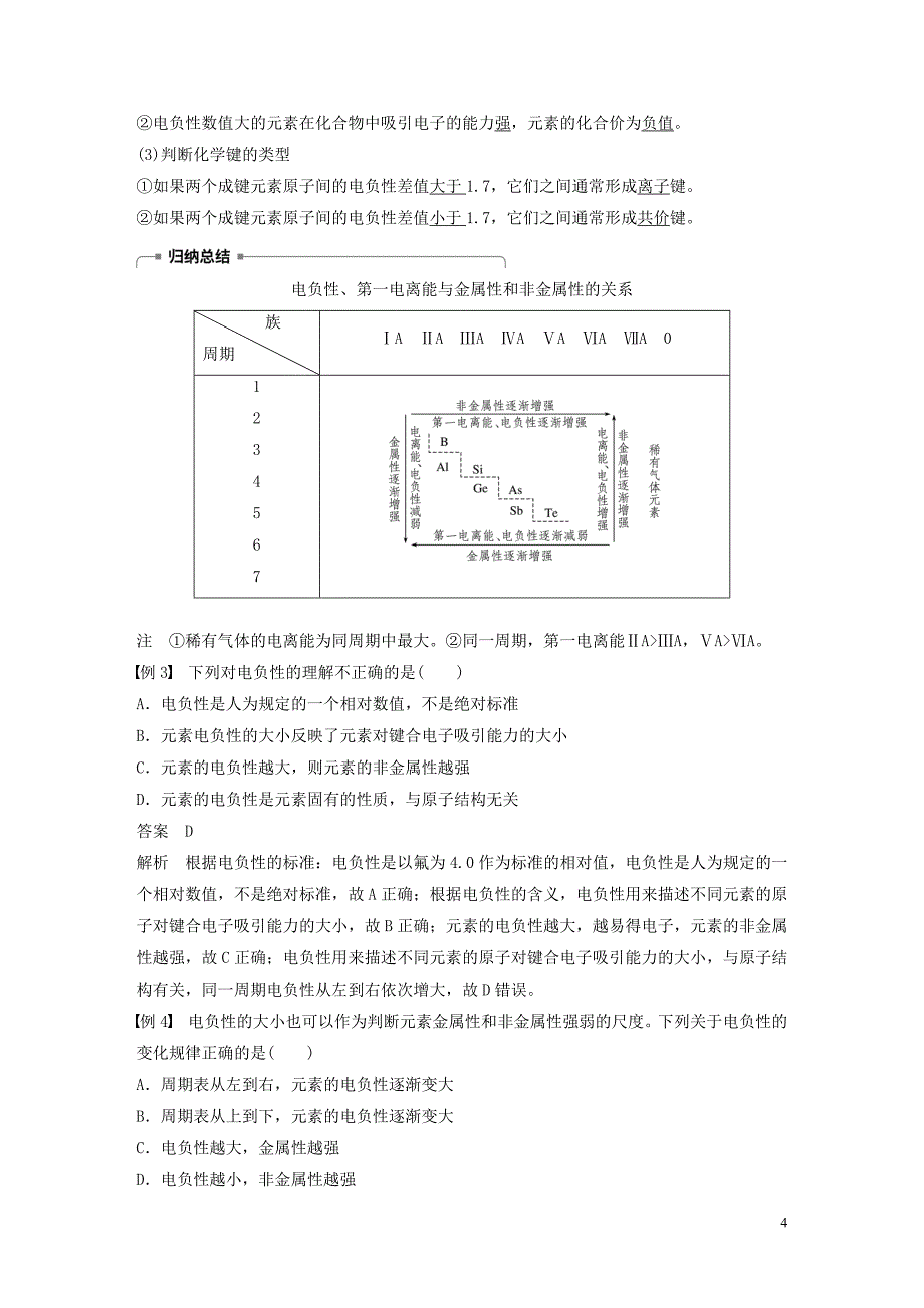 2018-2019版高中化学 专题2 原子结构与元素的性质 第二单元 元素性质的递变规律 第2课时学案 苏教版选修3_第4页