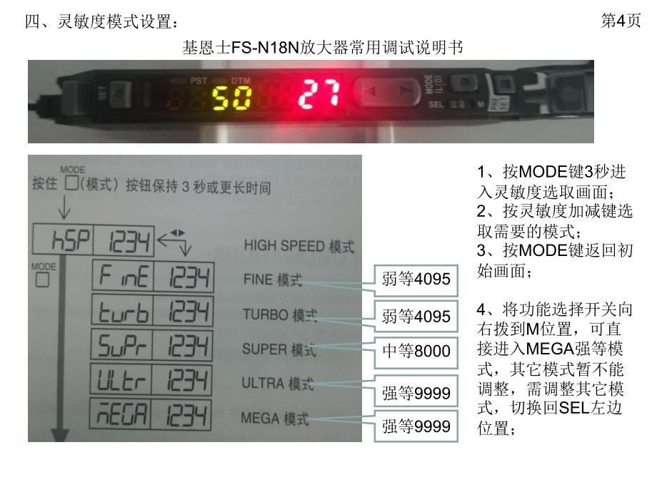 【5A版】基恩士FS-N18N放大器常用调试说明书_第4页