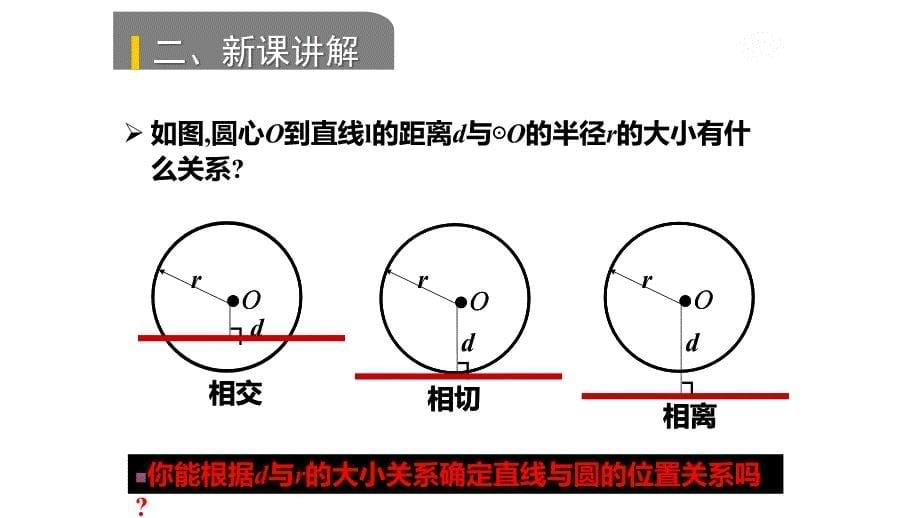 北师大版九年级数学下册课件：3.6 直线和圆的位置关系（1）_第5页