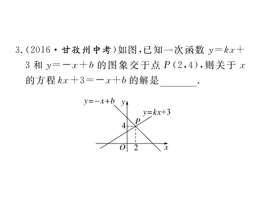 江西人教版八年级数学下册练习课件：19.2.3 一次函数与方程、不等式_第4页