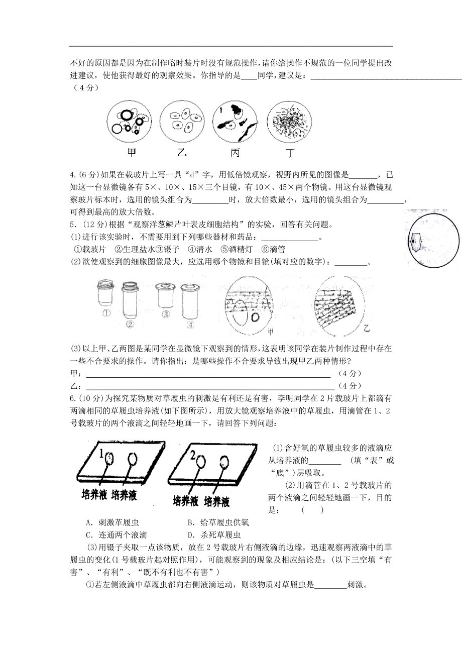 《严整的生命结构》复习检测（济南版生物七年级上）_第3页