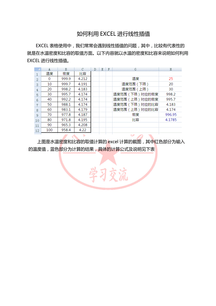 如何利用excel进行线性插值_第1页