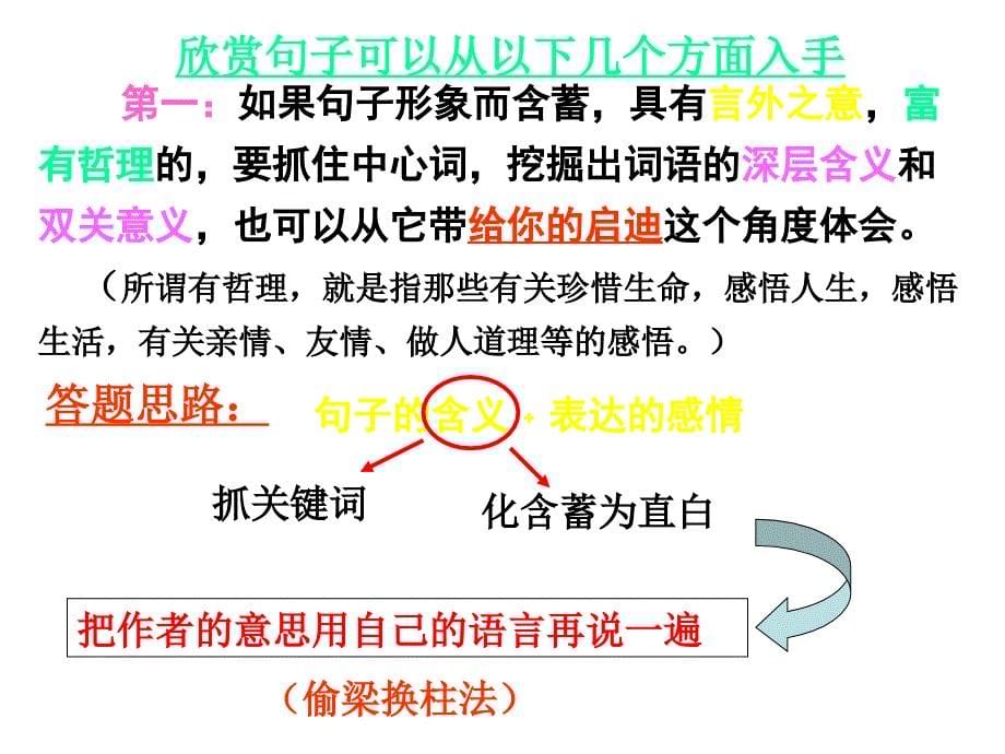 【5A版】句子含义答题技巧_第5页