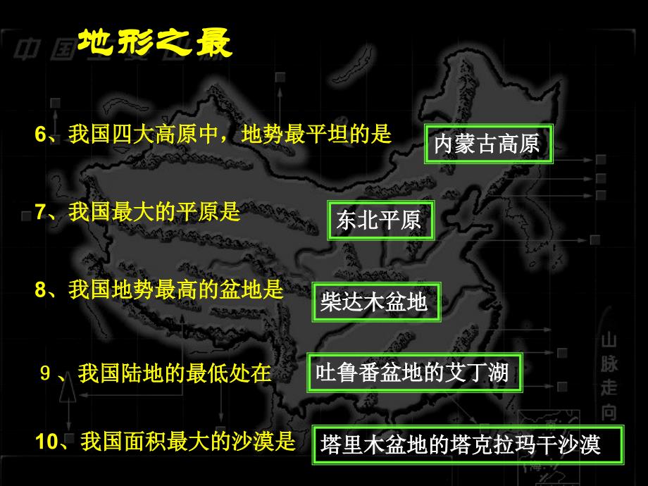 新课标人教版初中地理八年级上册《中国的地形之最》_第2页