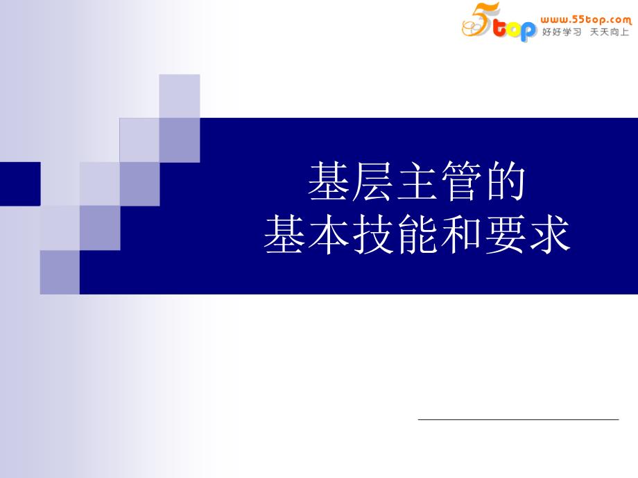 基层主管的基本技能和要求-ppt_第1页