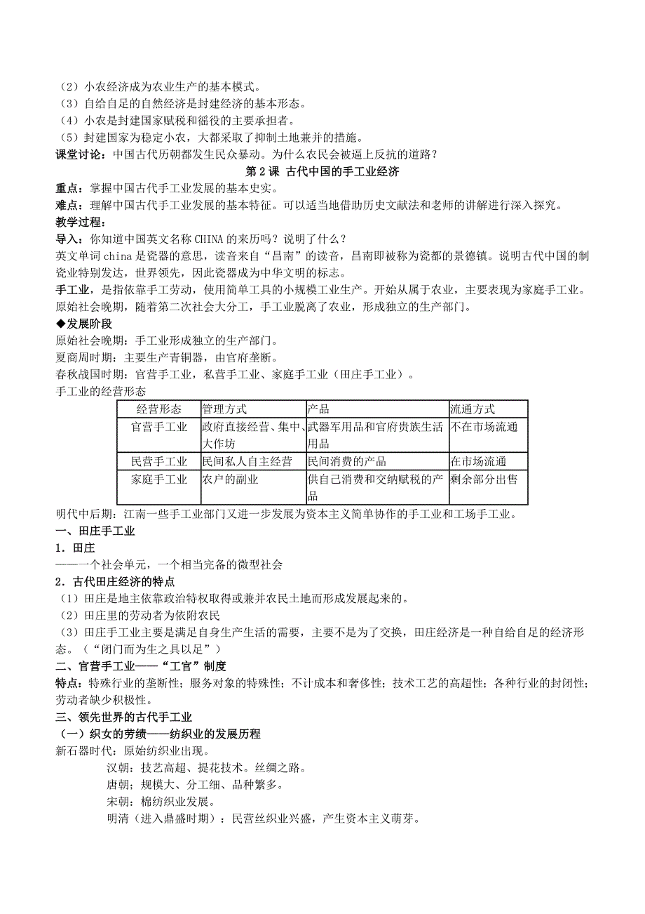 人民版历史必修二全套教学设计_第3页