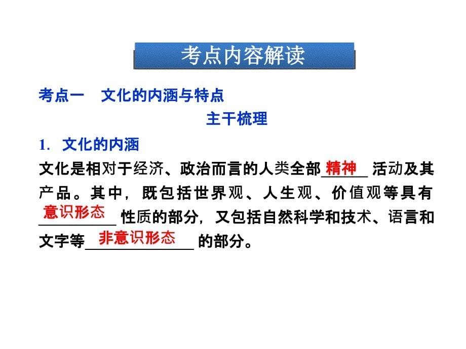 2014高考政治一轮复习课件：文化生活第一单元第一课文化与社会_第5页