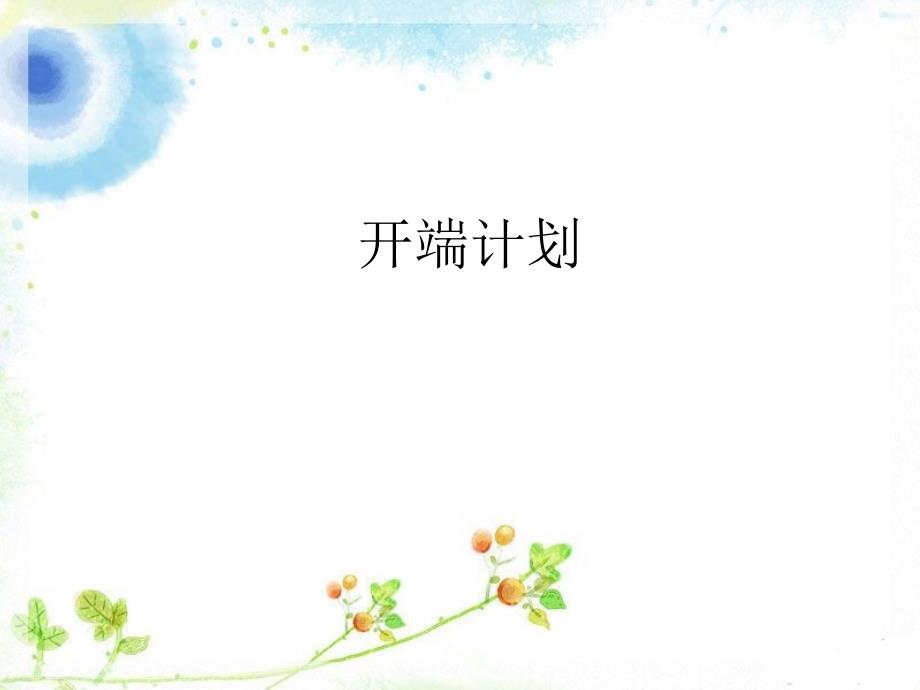 【5A版】开端计划_第1页