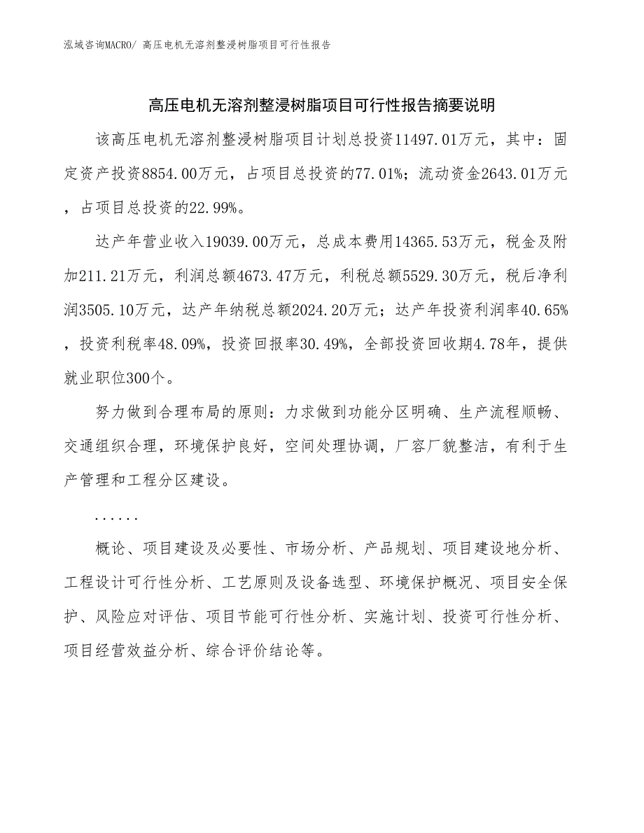 高压电机无溶剂整浸树脂项目可行性报告_第2页