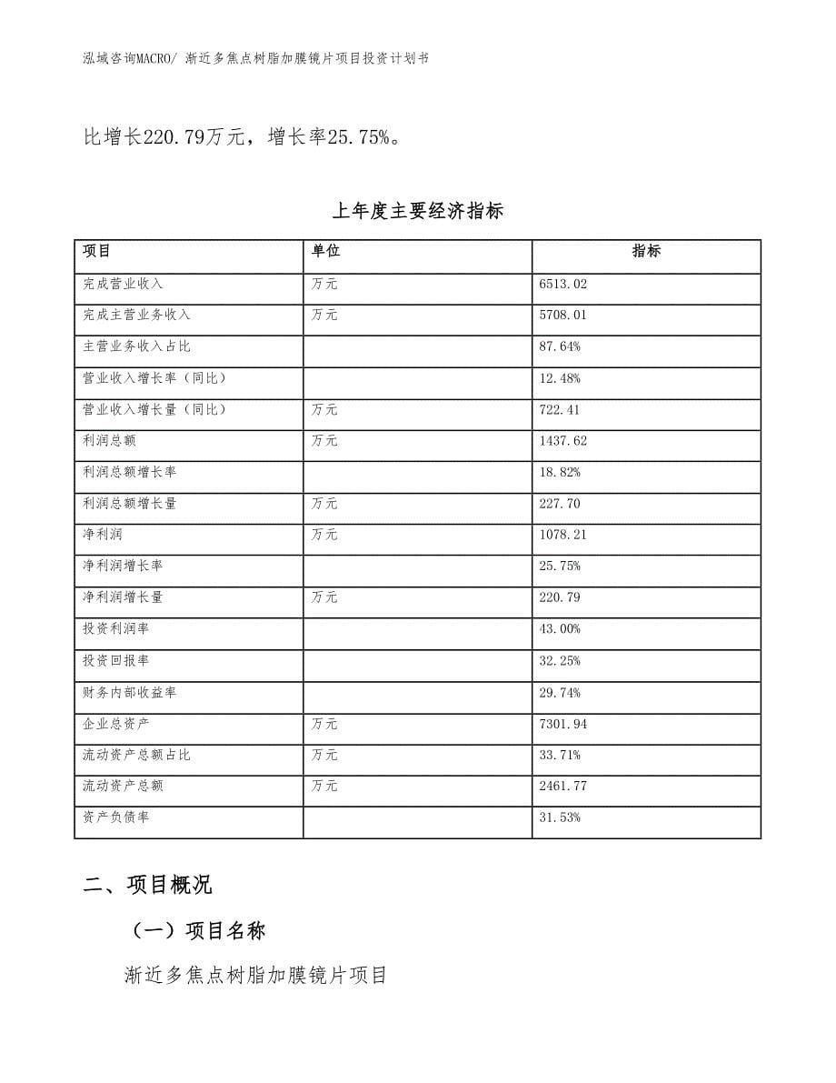 渐近多焦点树脂加膜镜片项目投资计划书_第5页