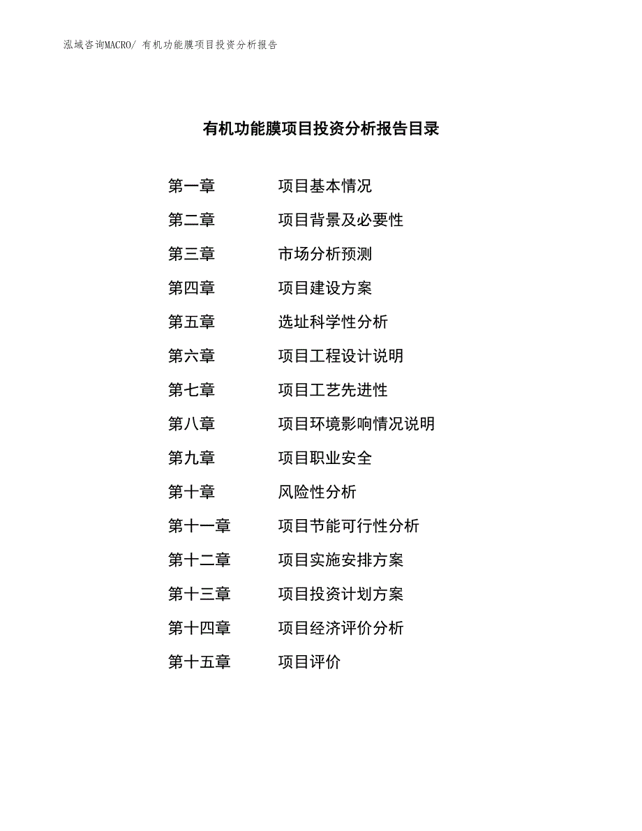 有机功能膜项目投资分析报告_第3页