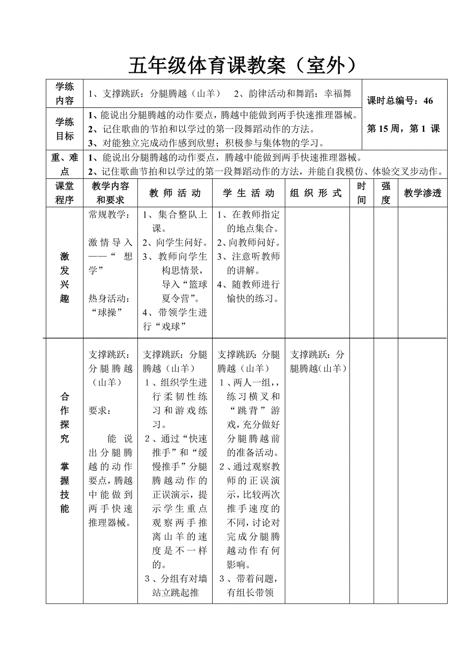 支撑跳跃分腿腾越(山羊)2韵律活动和舞蹈幸福舞_第1页