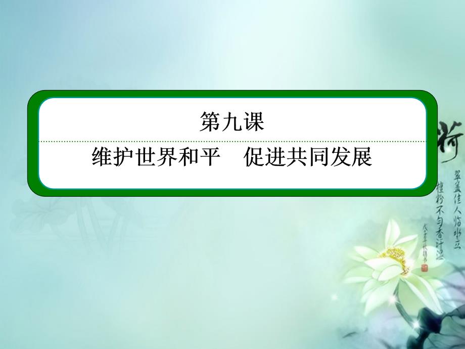 高中政治《当代国际社会》4-9-3我国外交政策的宗旨维护世界和平促进共同发展新人教版必修_第2页