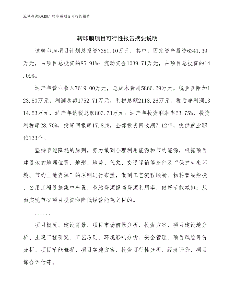 转印膜项目可行性报告_第2页