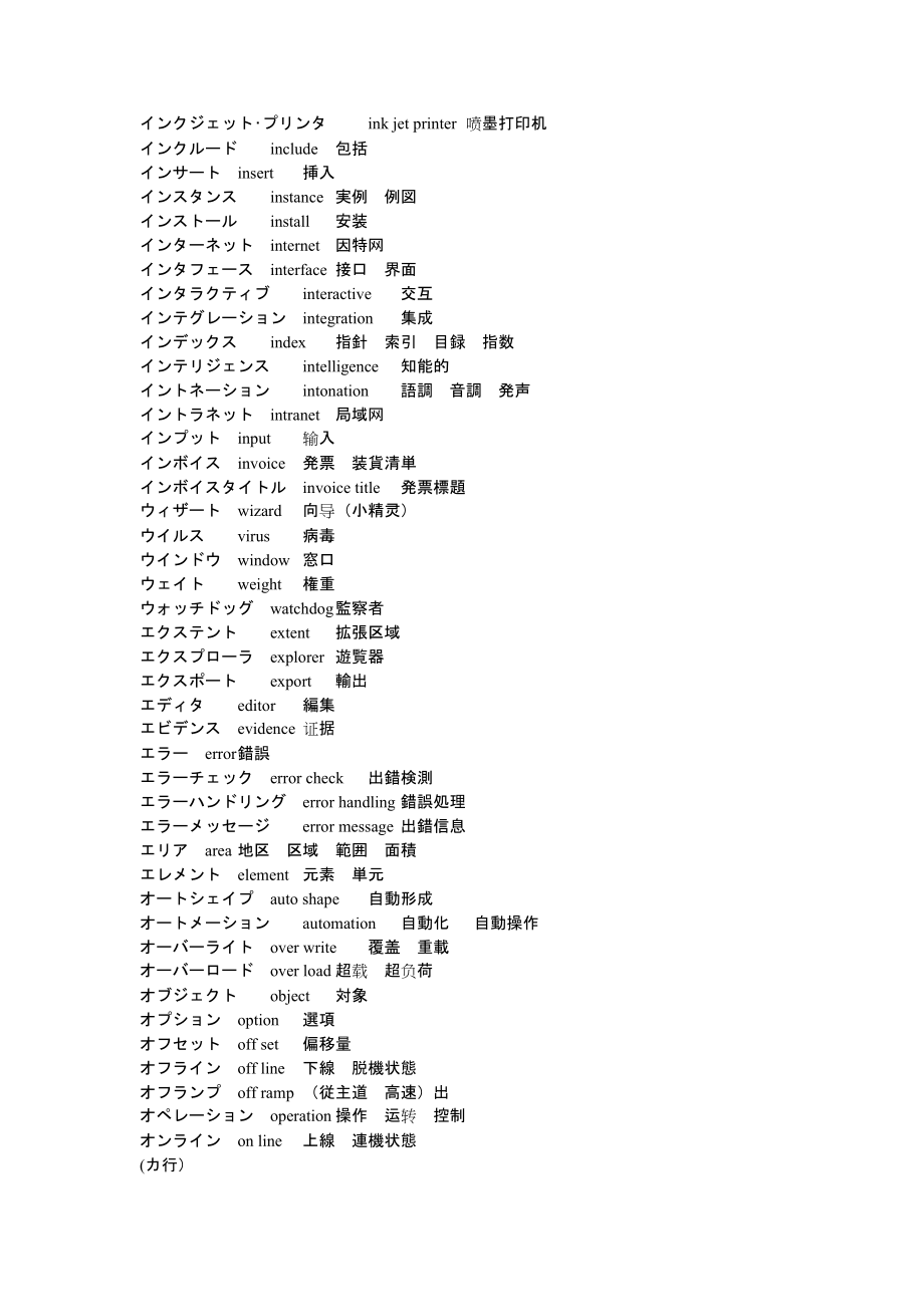 [日语学习]it常用日本英照表_第2页