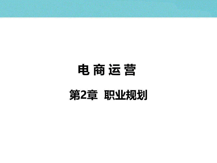 电商运营第2章职业规划_第1页