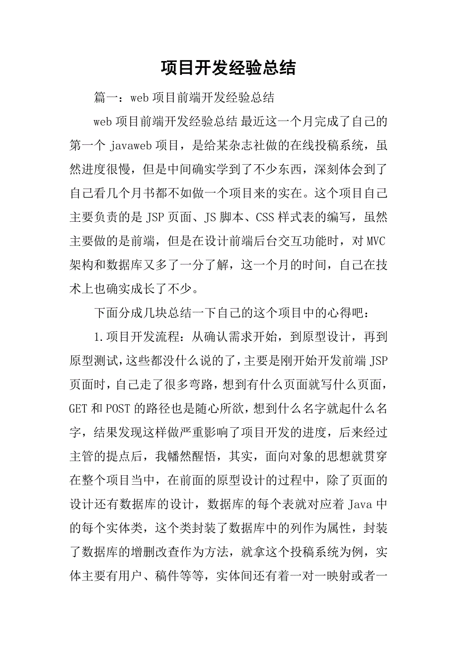 项目开发经验总结_第1页