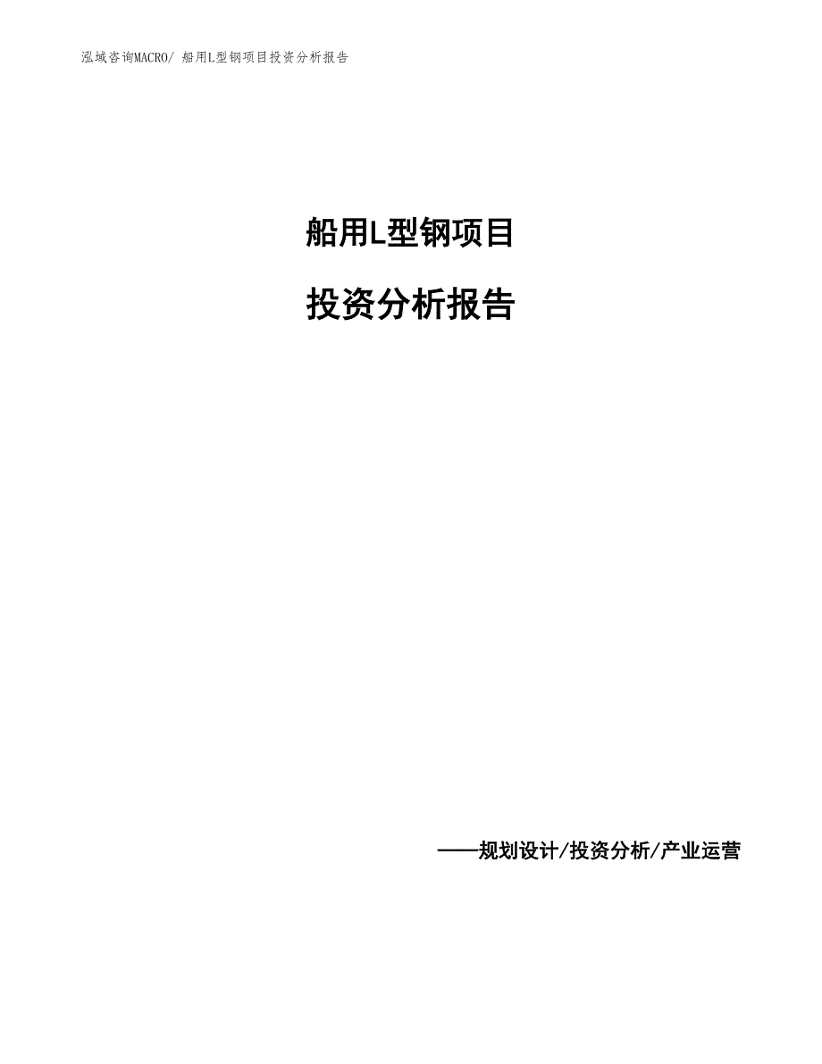 船用L型钢项目投资分析报告_第1页