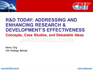 cni人力资源精品之研发效率r&ampd today addressing and enhancing research &amp developments effectiveness