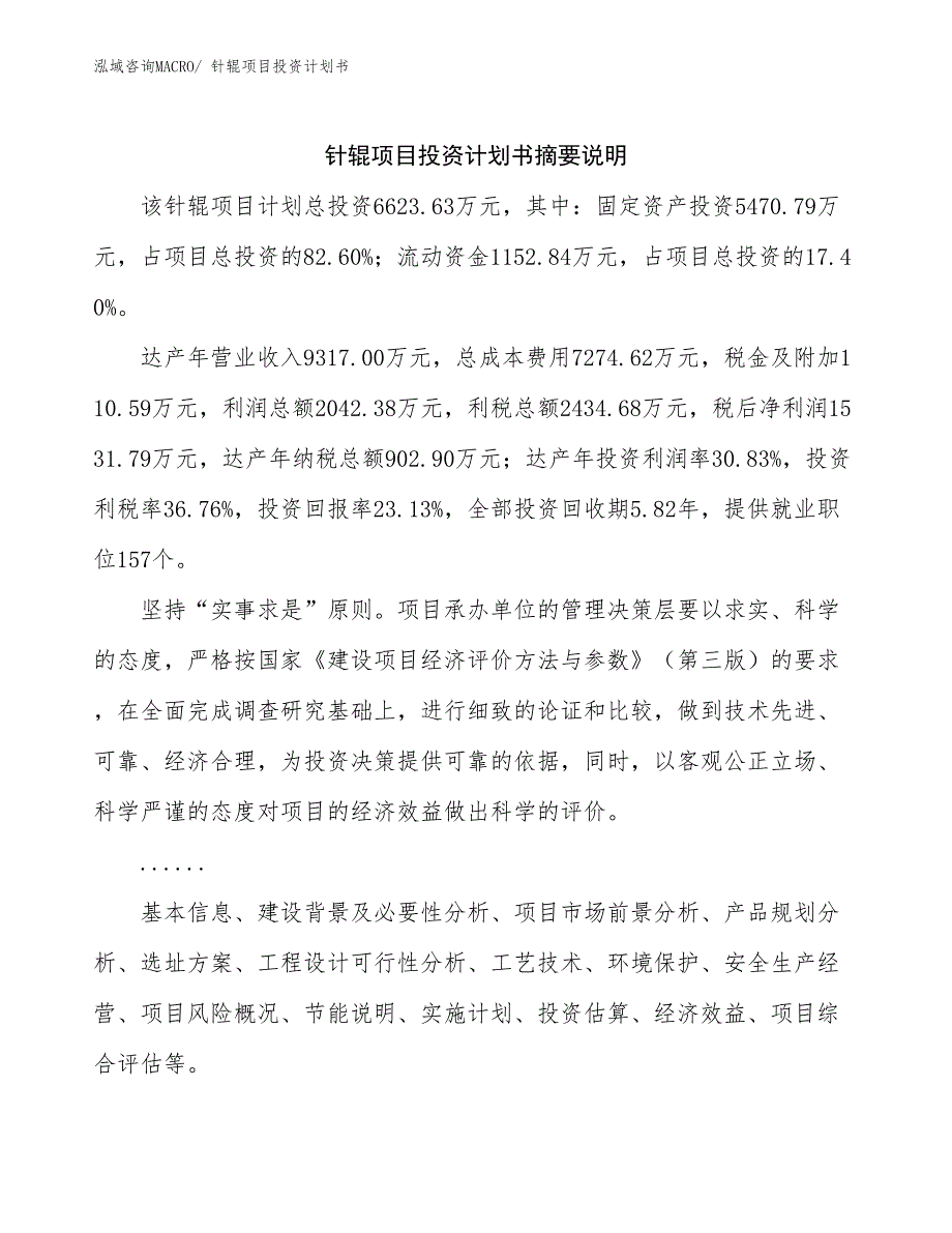 针辊项目投资计划书_第2页