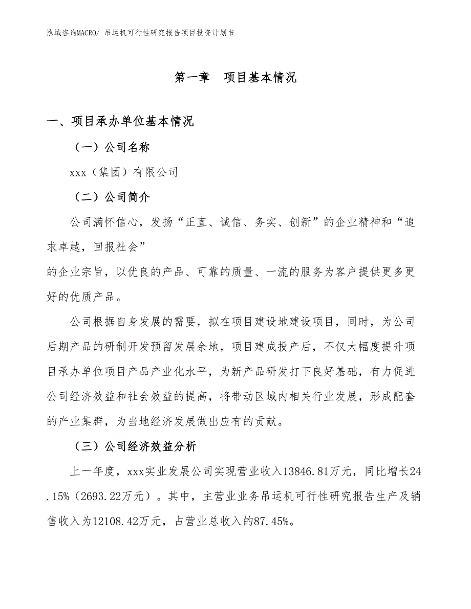 吊运机可行性研究报告项目投资计划书_第4页