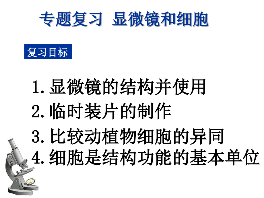 新课标中考生物专题复习《显微镜与细胞专题复习》_第3页