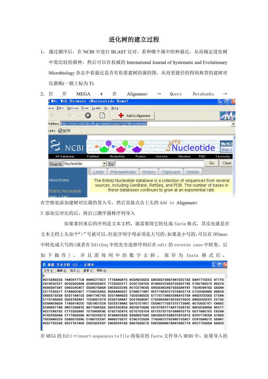 mega建树方法进化树的建立过程_第1页