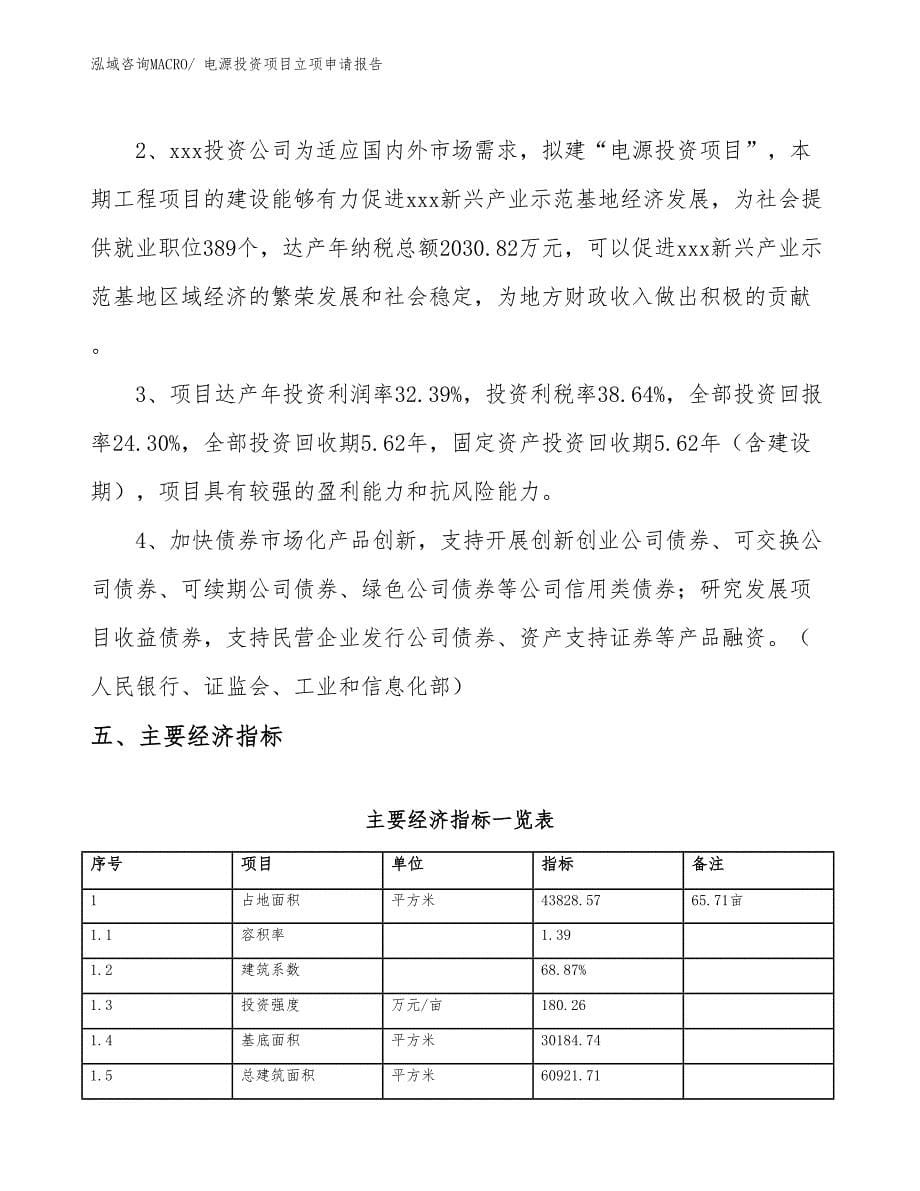 电源投资项目立项申请报告_第5页