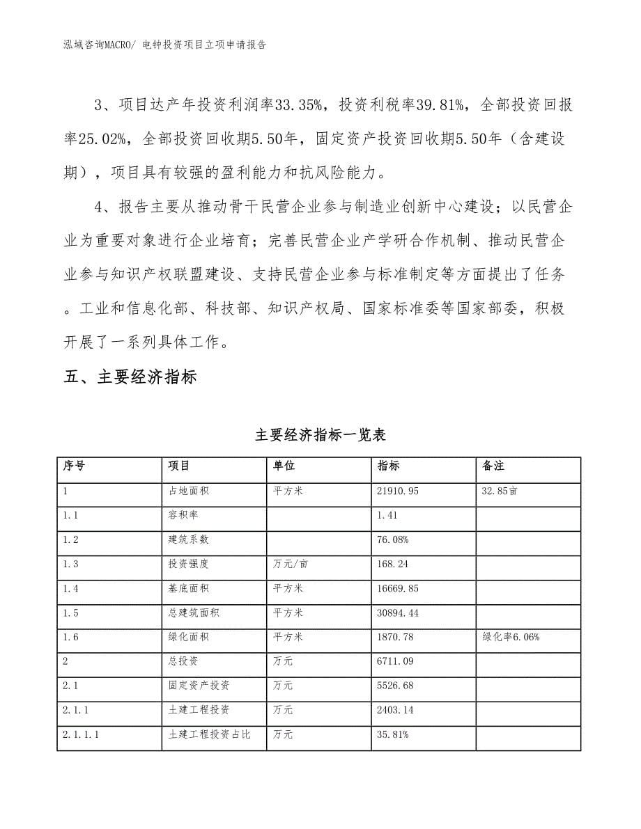 电钟投资项目立项申请报告_第5页