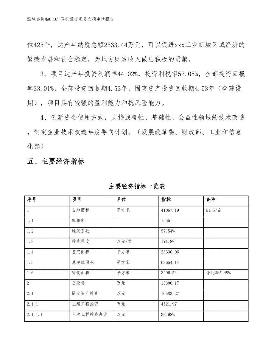 耳机投资项目立项申请报告_第5页