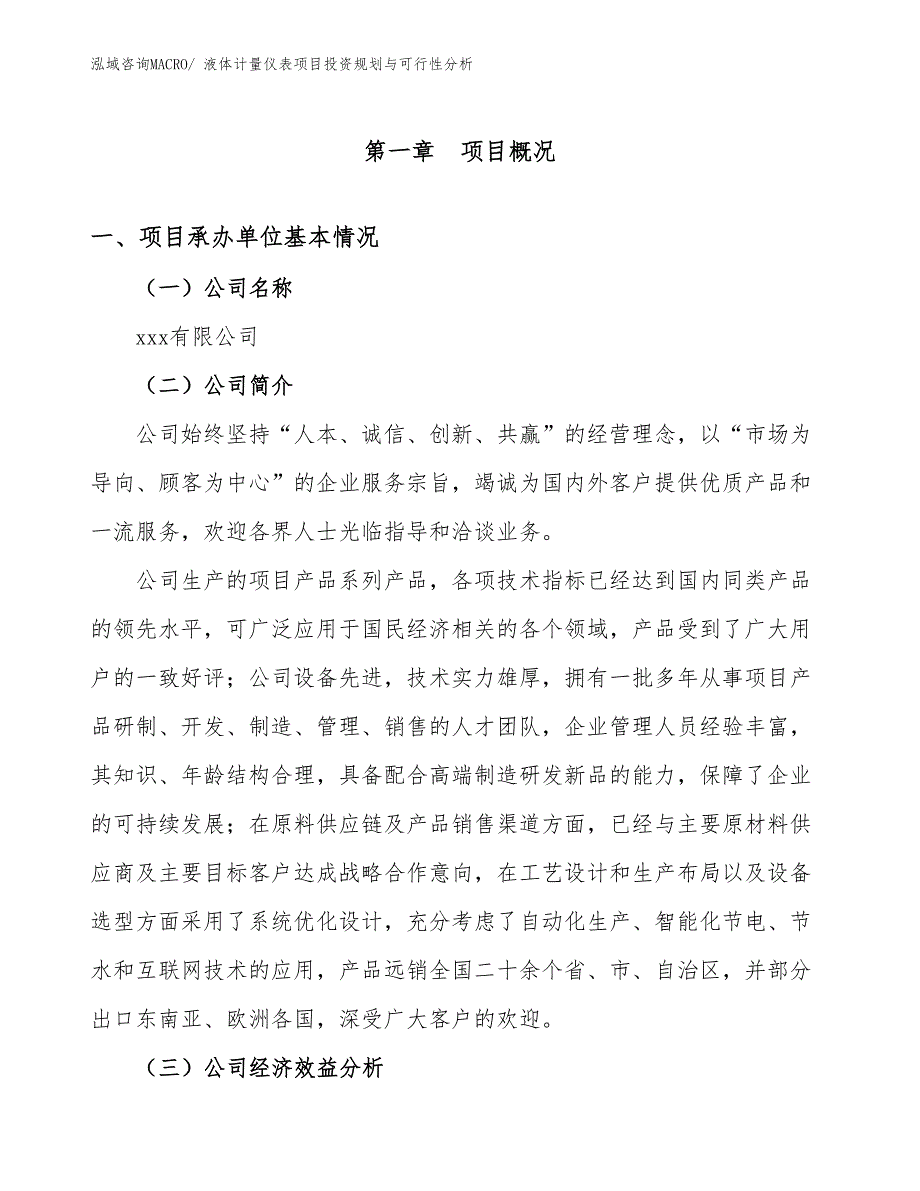 液体计量仪表项目投资规划与可行性分析_第3页