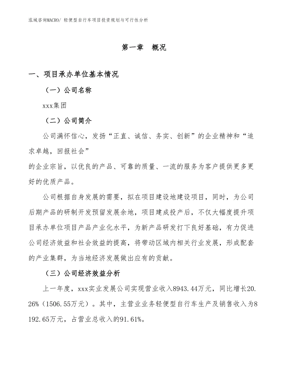 轻便型自行车项目投资规划与可行性分析_第3页