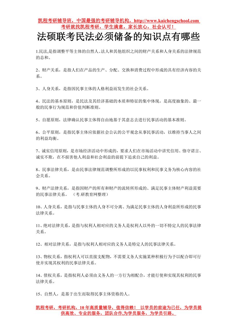 法硕联考民法必须储备的知识点有哪些_第1页