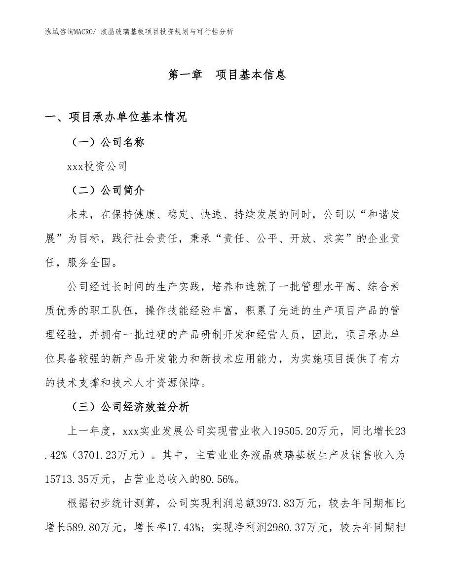 液晶玻璃基板项目投资规划与可行性分析_第3页