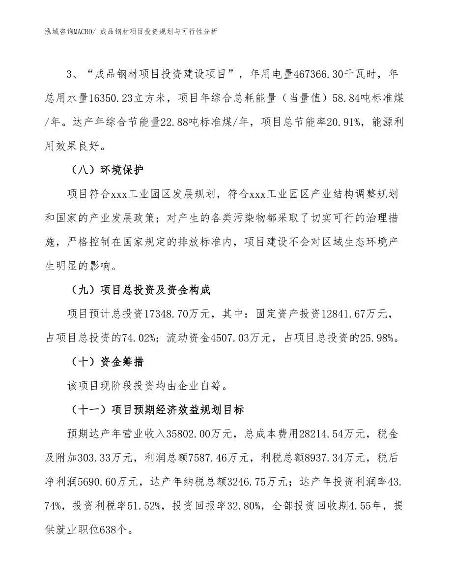 成品钢材项目投资规划与可行性分析_第5页