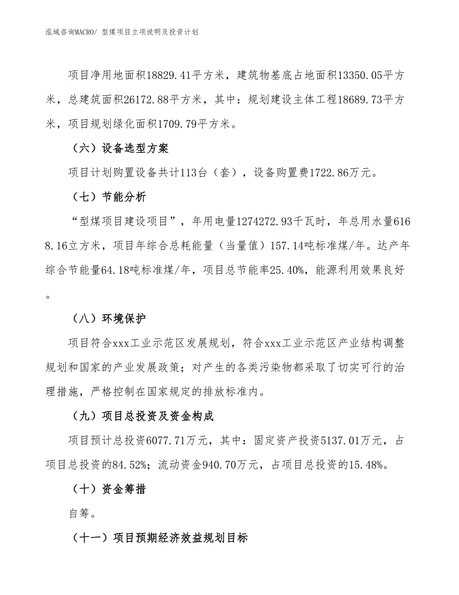 型煤项目立项说明及投资计划_第3页