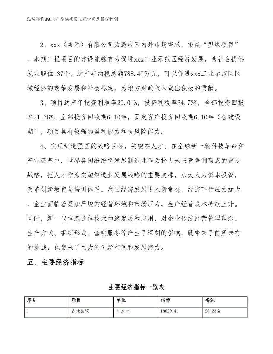 型煤项目立项说明及投资计划_第5页