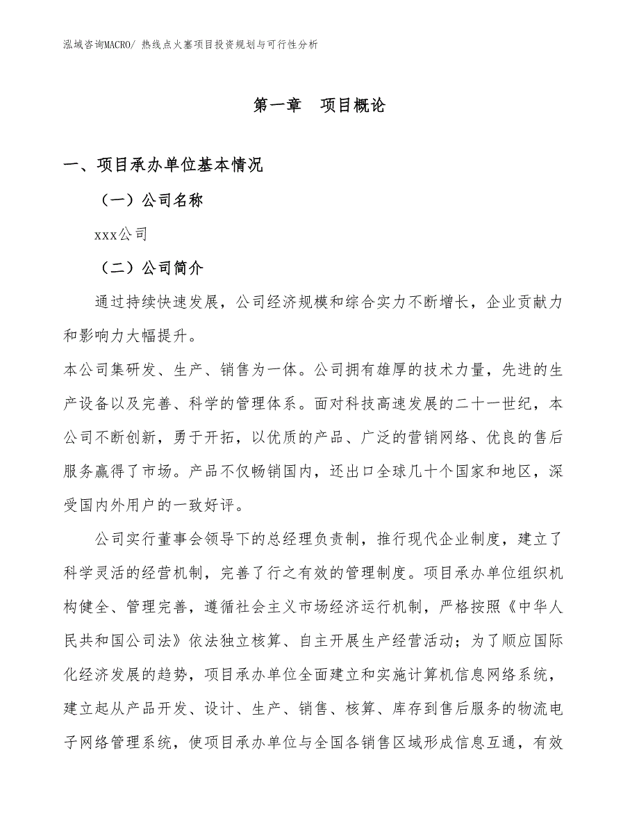 热线点火塞项目投资规划与可行性分析_第2页