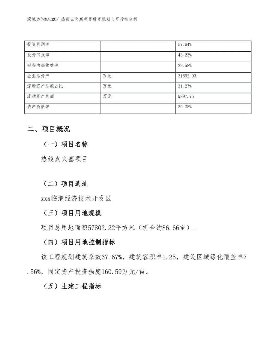 热线点火塞项目投资规划与可行性分析_第4页