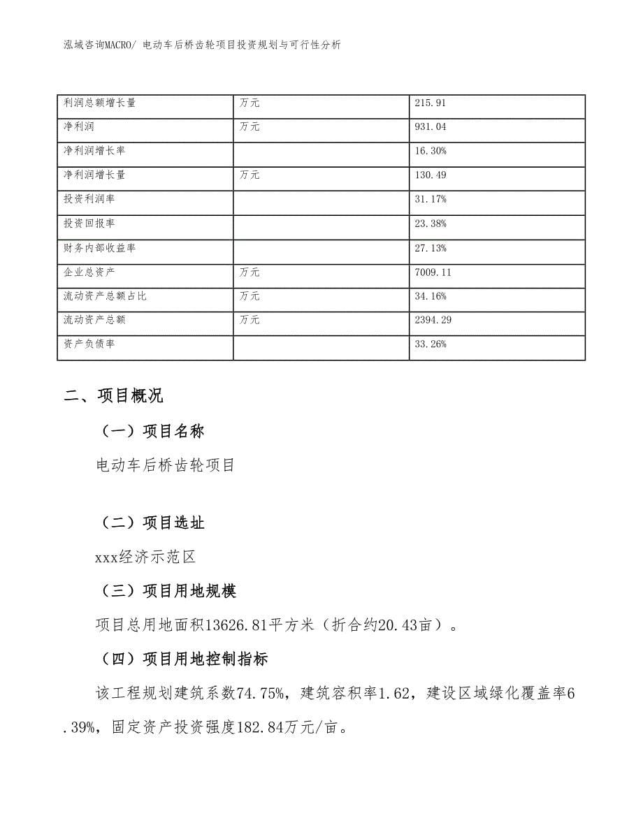 电动车后桥齿轮项目投资规划与可行性分析_第5页