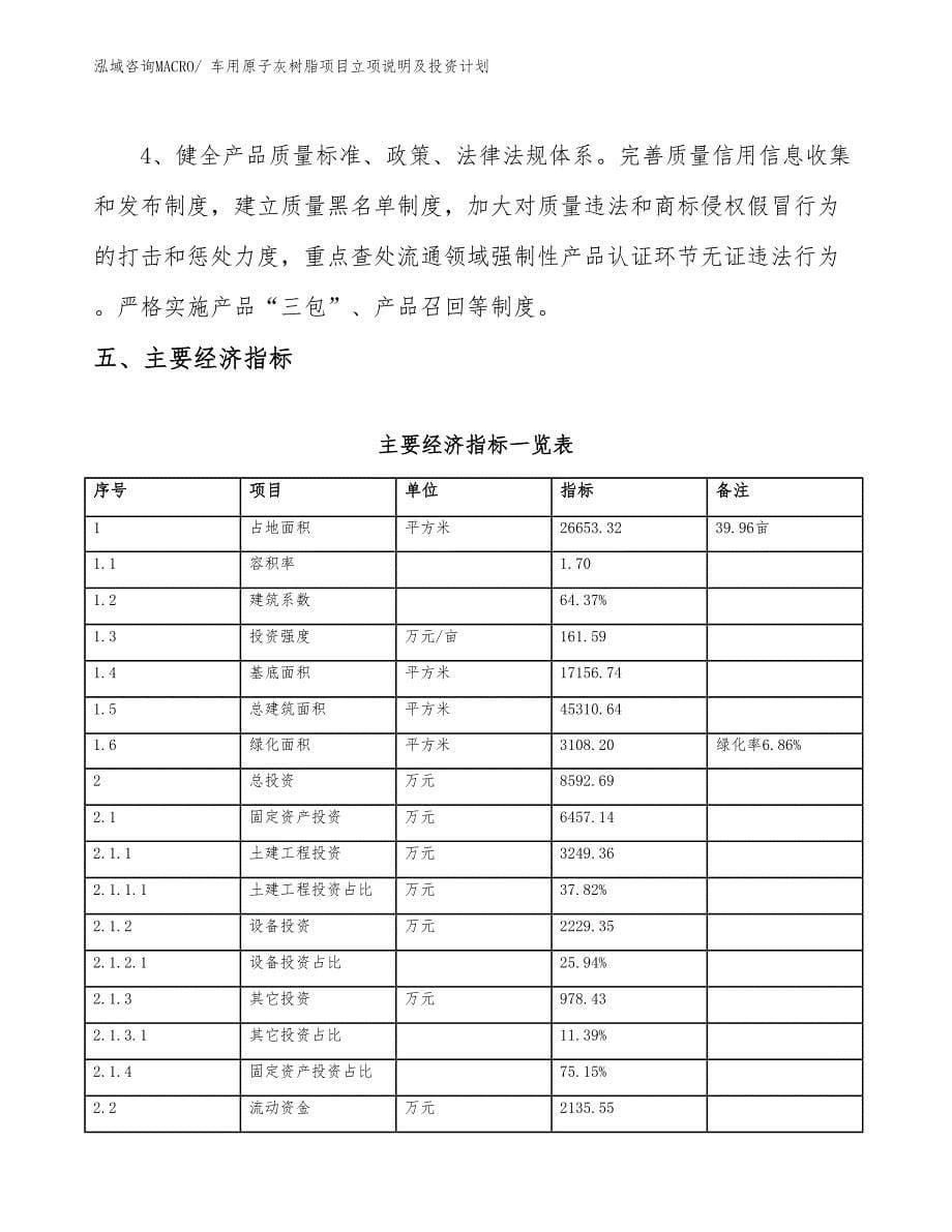 车用原子灰树脂项目立项说明及投资计划_第5页