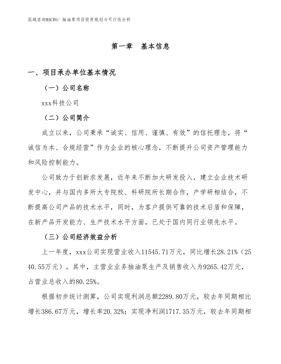 抽油泵项目投资规划与可行性分析_第3页