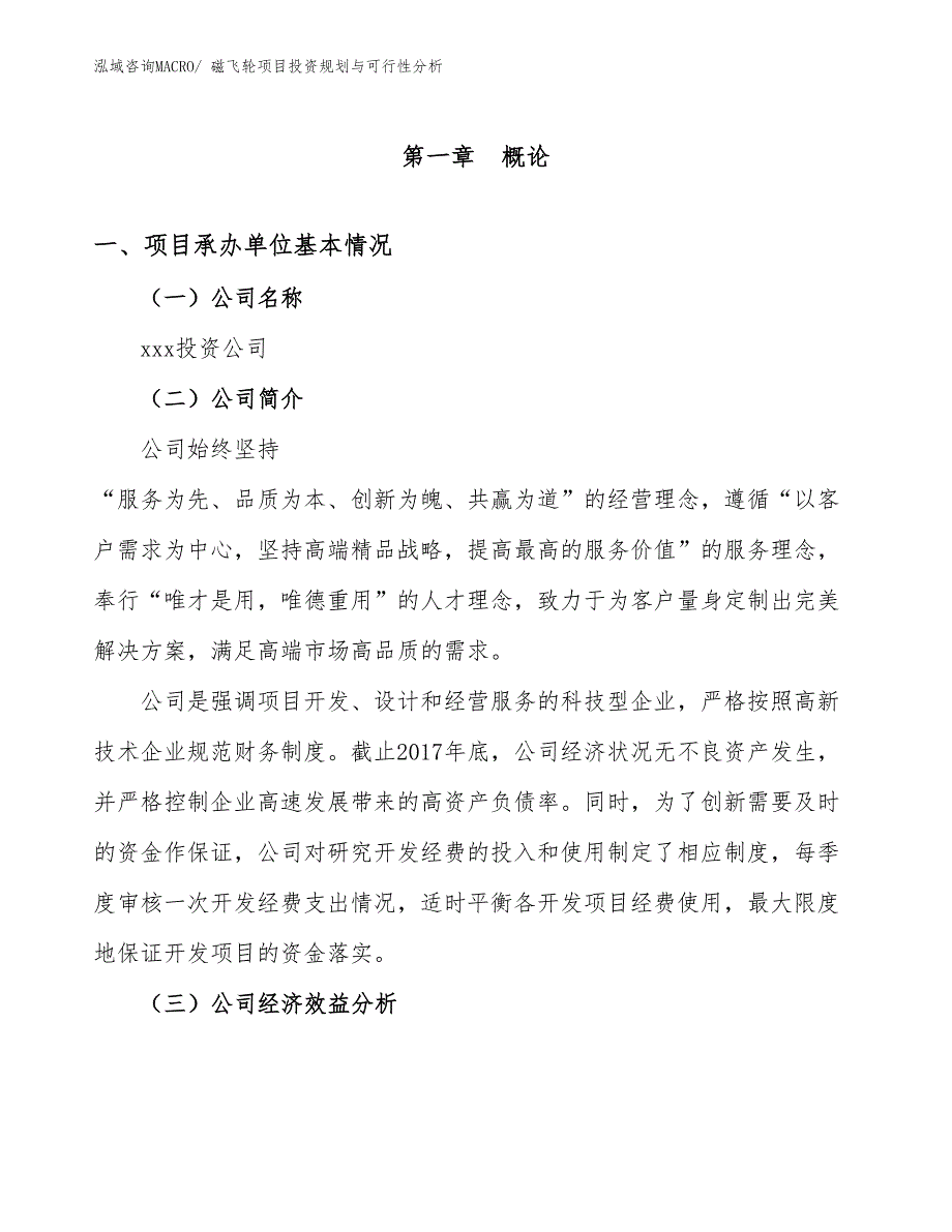 磁飞轮项目投资规划与可行性分析_第3页