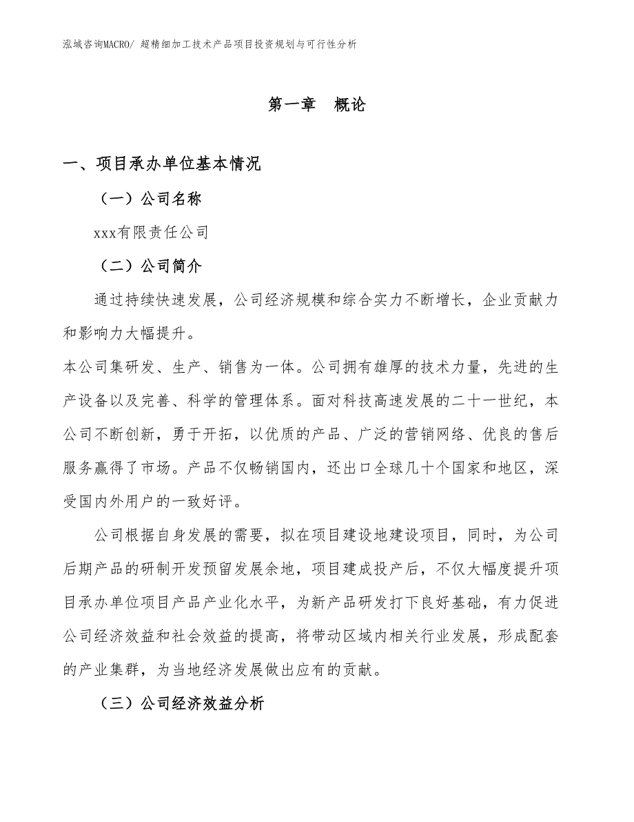 超精细加工技术产品项目投资规划与可行性分析_第3页