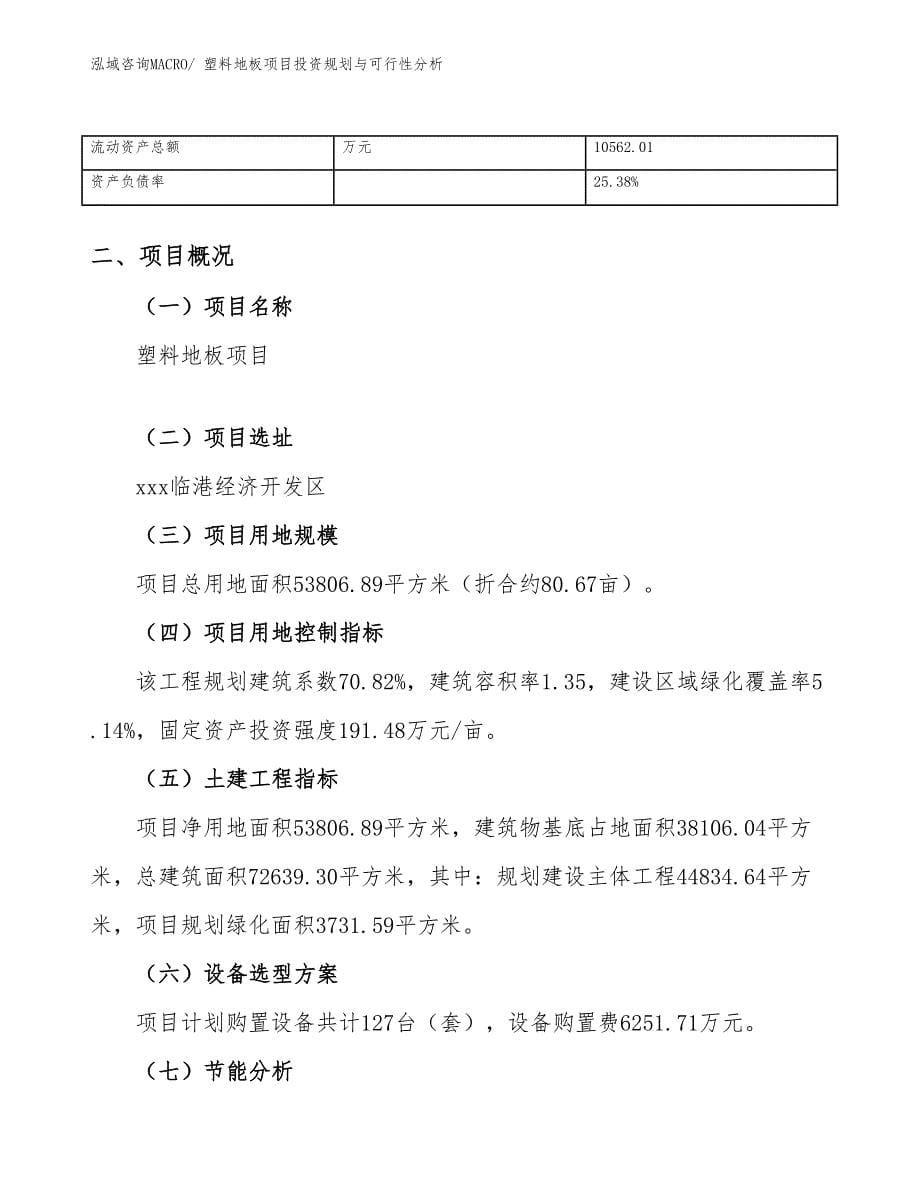 塑料地板项目投资规划与可行性分析_第5页