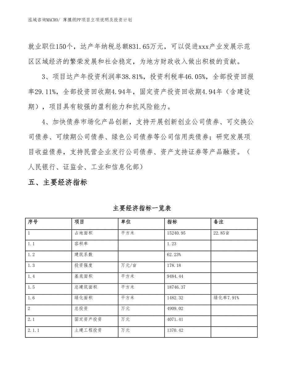 薄膜级PP项目立项说明及投资计划_第5页