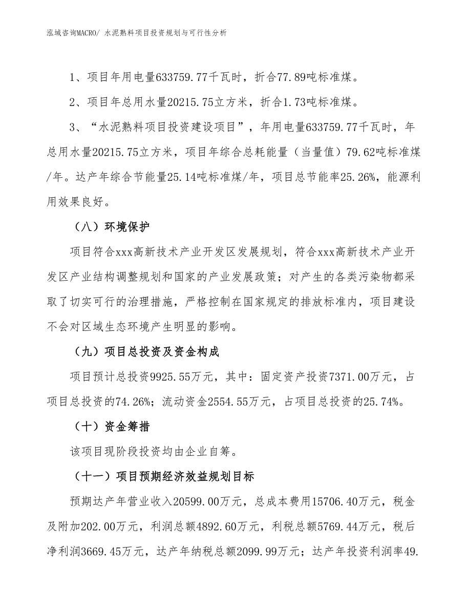 水泥熟料项目投资规划与可行性分析_第5页