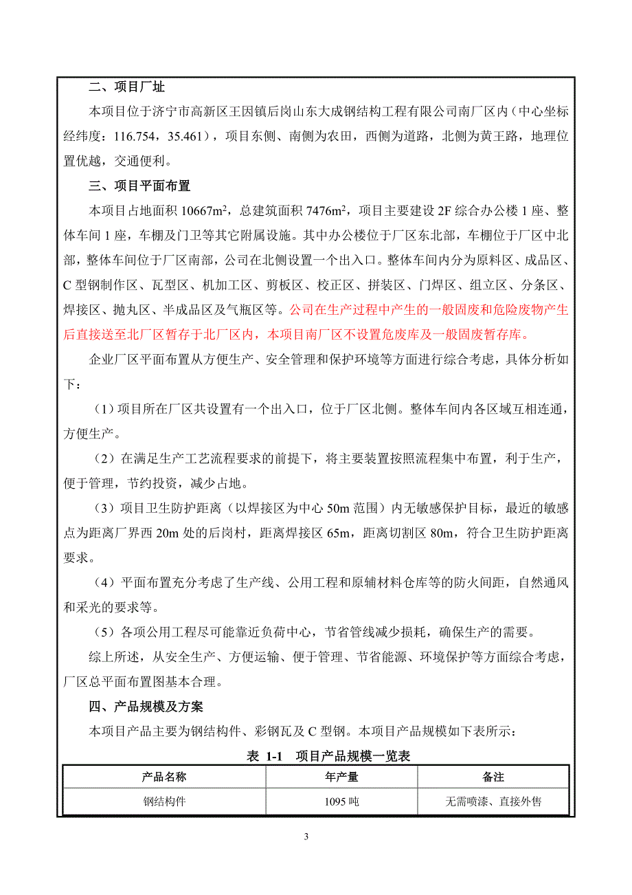 山东大成钢结构工程有限公司年产1500t钢结构件、彩钢瓦及C型钢加工项目环境影响报告表_第4页